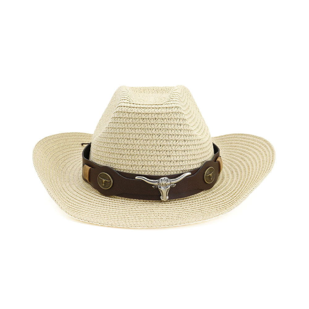 Chapeau de paille ethnique de style cowboy occidental (Western cowboy ethnic straw hat)