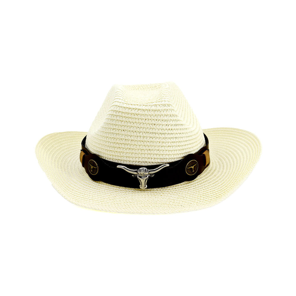 Chapeau de paille ethnique de style cowboy occidental (Western cowboy ethnic straw hat)
