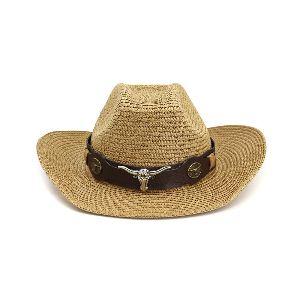 Chapeau de paille ethnique de style cowboy occidental (Western cowboy ethnic straw hat)