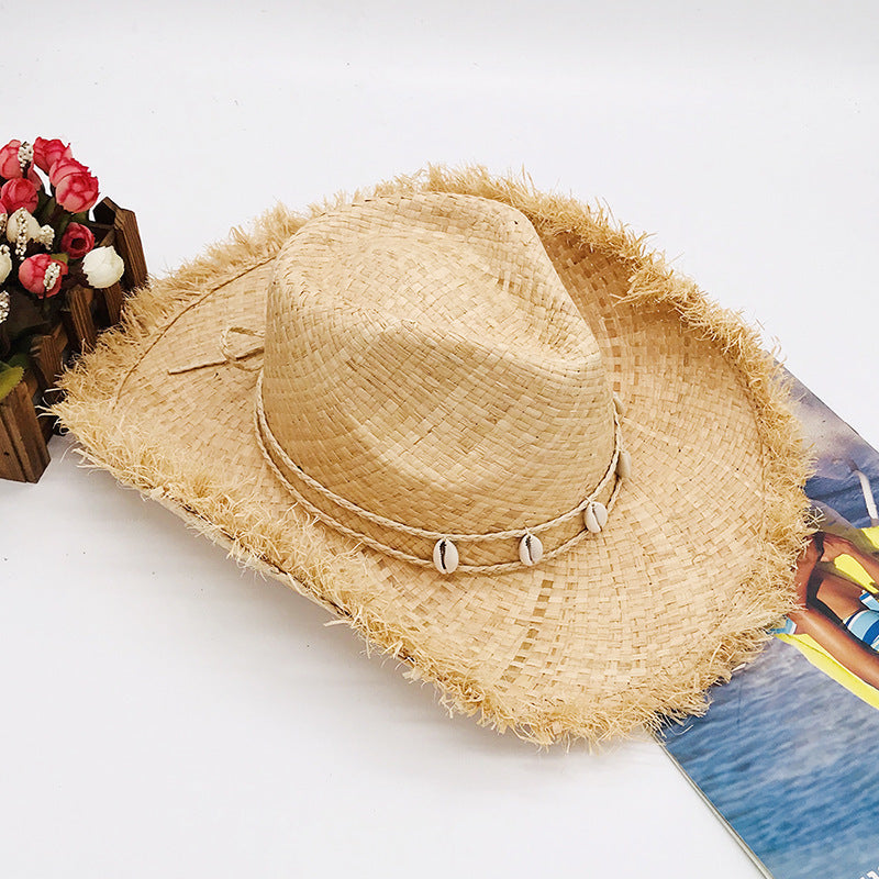 Chapeau de cowboy occidental pour la plage, protection solaire (Western Cowboy Hat Beach Shading Sunscreen)