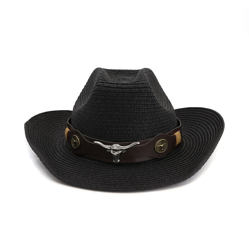 Chapeau de paille ethnique de style cowboy occidental (Western cowboy ethnic straw hat)