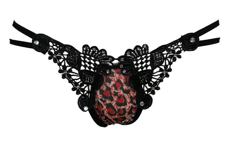 Culotte T-back taille basse pour femmes, imprimé léopard sauvage (Wild Leopard Print Women's Low Waist T-back)
