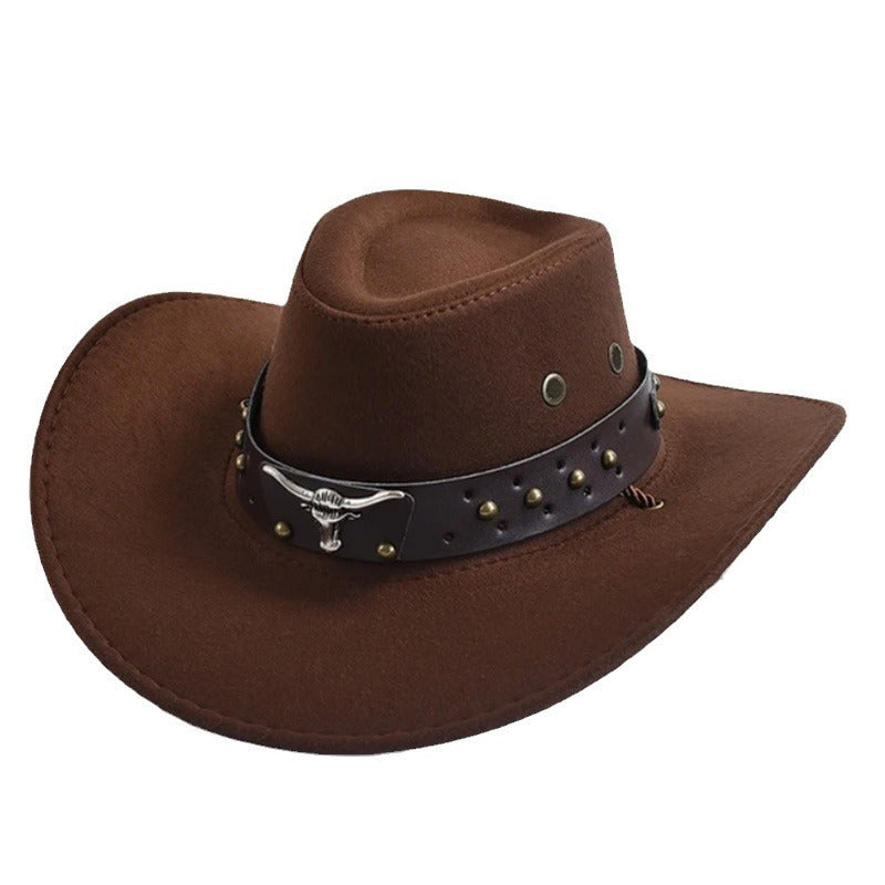 Chapeau artificiel Suede ( Western Cowboy Hat Retro Large Edge Gentleman Jazz)
