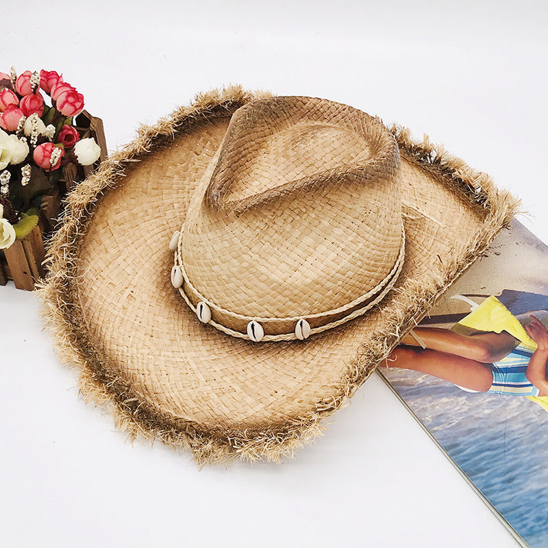 Chapeau de cowboy occidental pour la plage, protection solaire (Western Cowboy Hat Beach Shading Sunscreen)