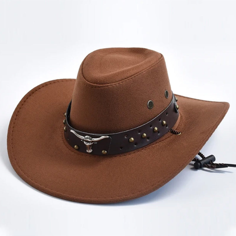 Chapeau artificiel Suede ( Western Cowboy Hat Retro Large Edge Gentleman Jazz)