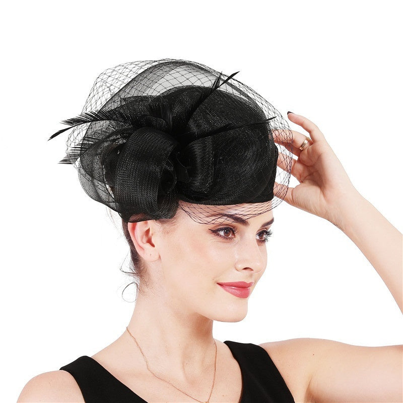 Chapeau haut de forme vintage en lin noble haut de gamme fait à la main