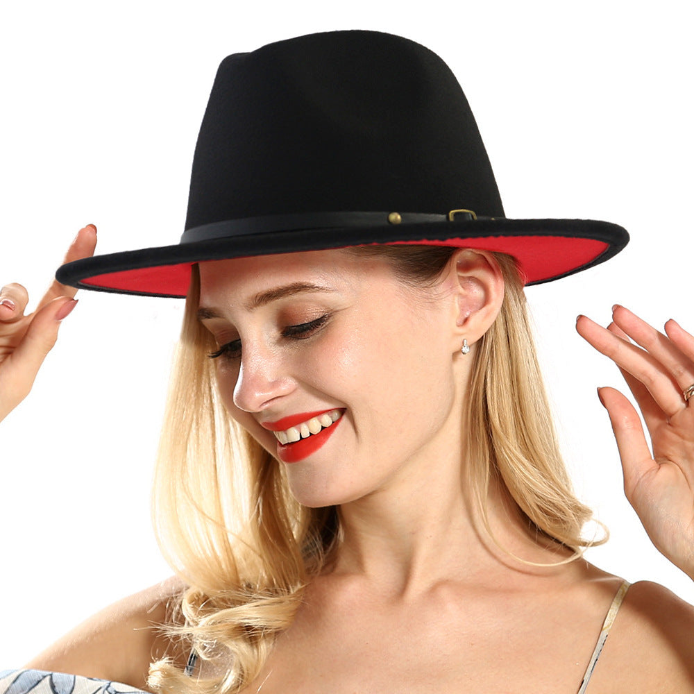 Chapeau de l'automne et hiver en laine Fedora pour femme haut-de-forme