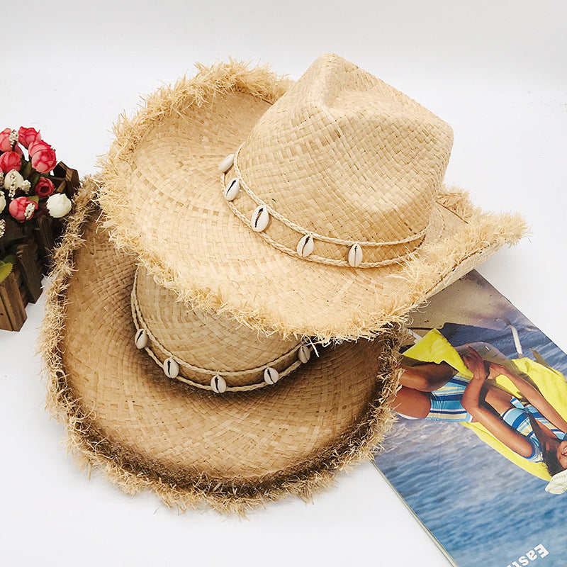 Chapeau de cowboy occidental pour la plage, protection solaire (Western Cowboy Hat Beach Shading Sunscreen)