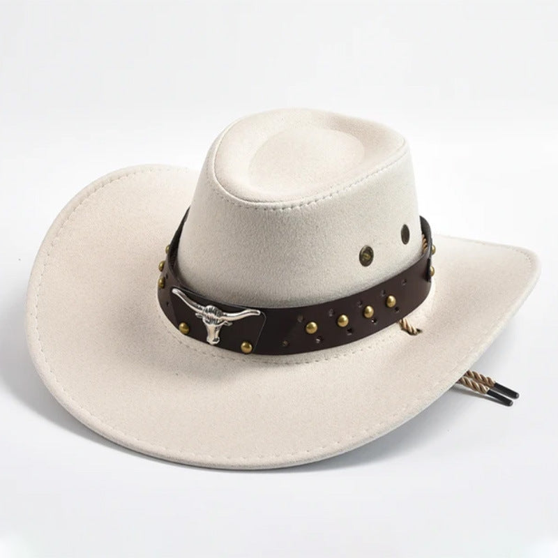 Chapeau artificiel Suede ( Western Cowboy Hat Retro Large Edge Gentleman Jazz)