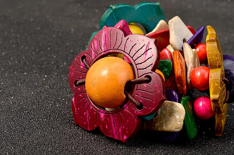 Bracelet en bois à fleurs UDDEIN pour femmes, style bohème, multicouches