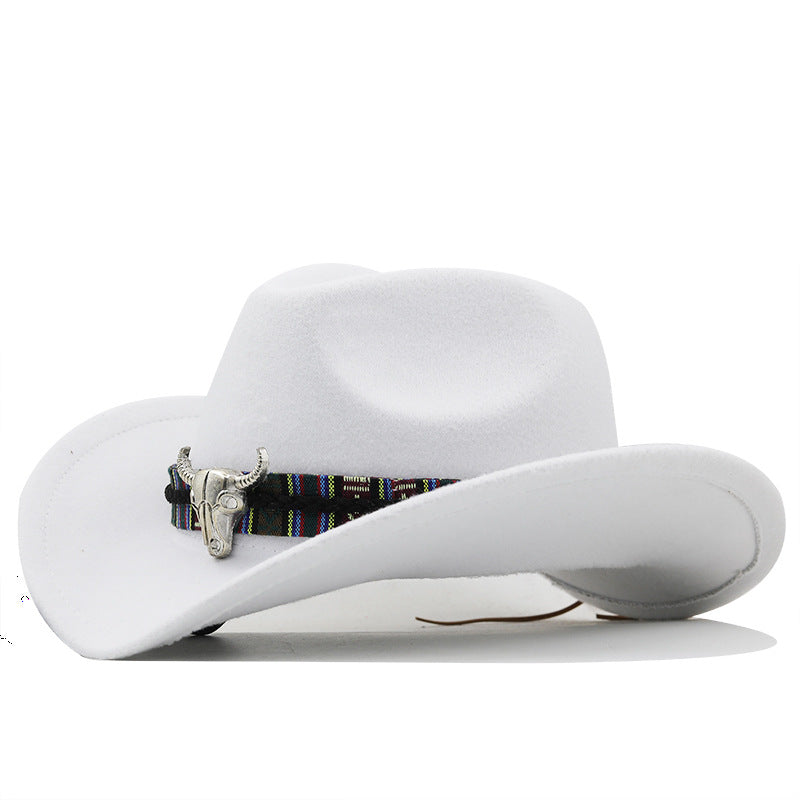 Chapeau de style national occidental en laine Denim