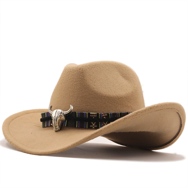 Chapeau de style national occidental en laine Denim