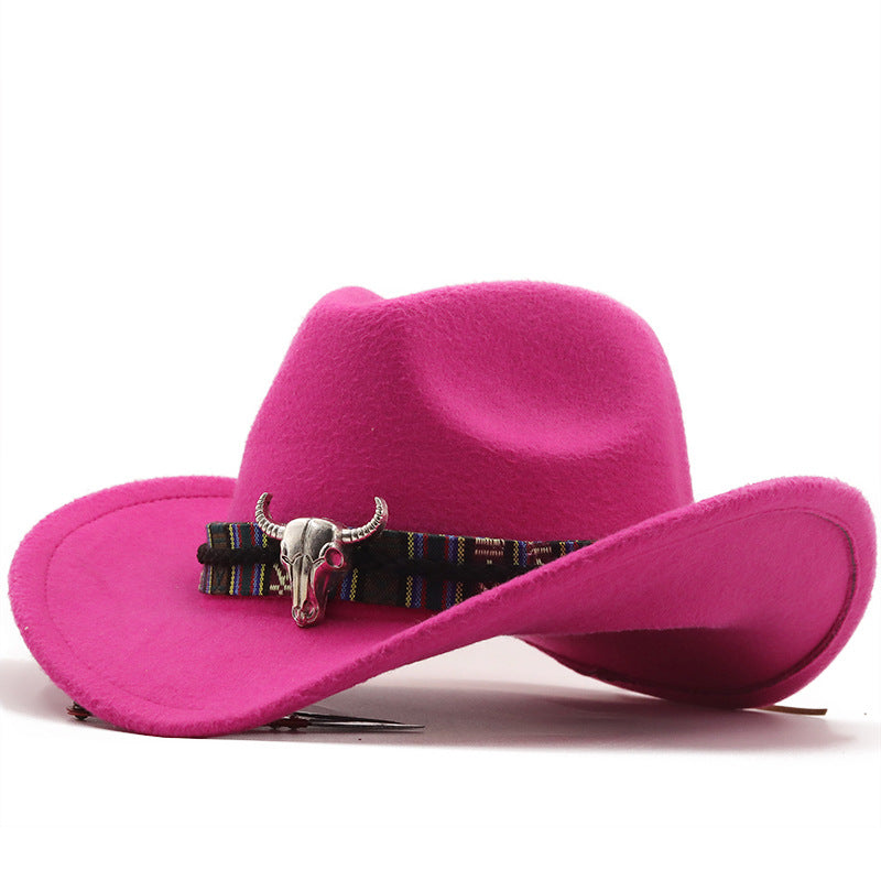 Chapeau de style national occidental en laine Denim