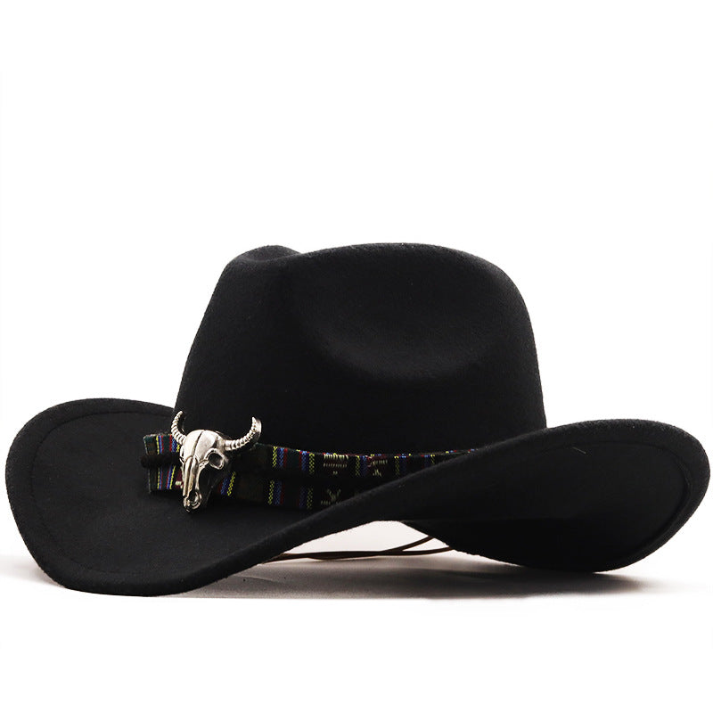 Chapeau de style national occidental en laine Denim