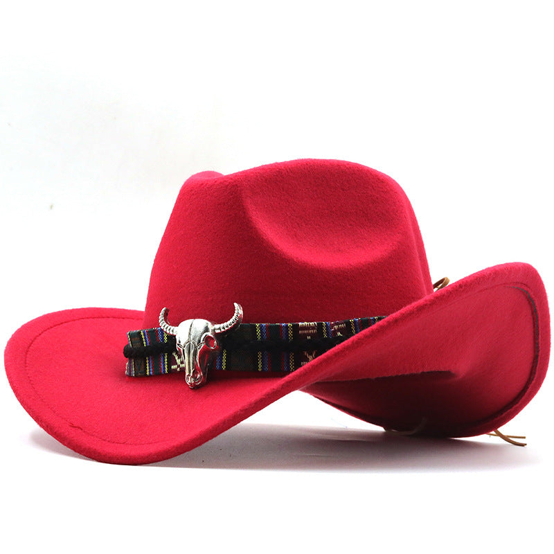 Chapeau de style national occidental en laine Denim