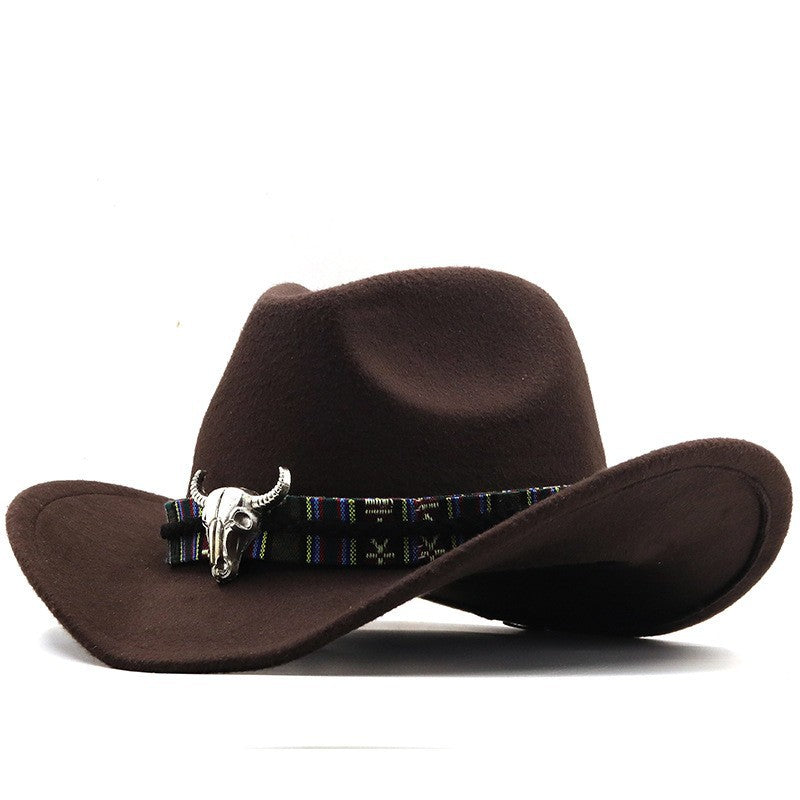 Chapeau de style national occidental en laine Denim