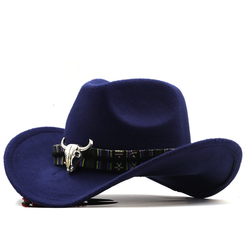 Chapeau de style national occidental en laine Denim