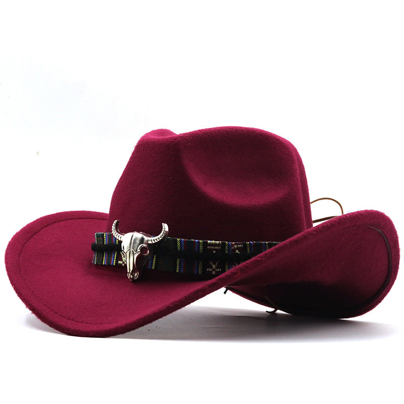 Chapeau de style national occidental en laine Denim
