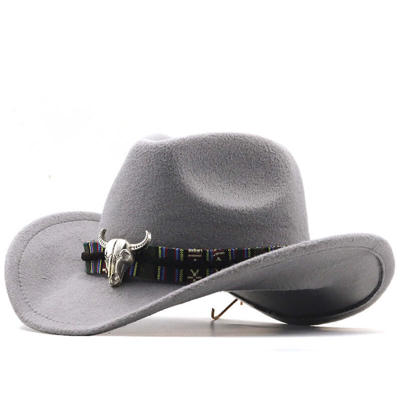 Chapeau de style national occidental en laine Denim