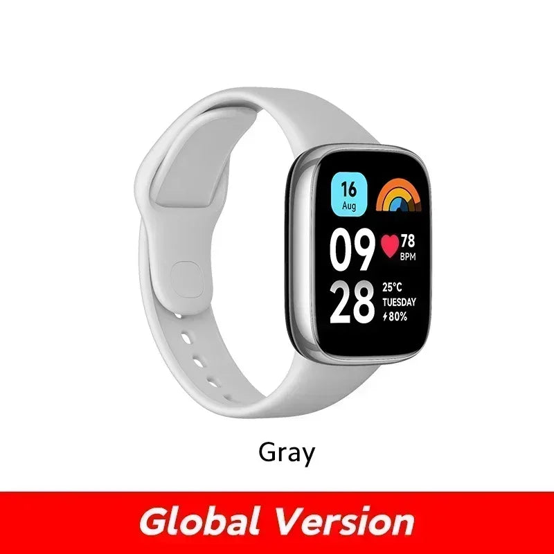 Montre Redmi 3 Xiaomi active écran LCD 1,83'' moniteur d'oxygène sanguin, fréquence cardiaque, Bluetooth, Appel vocal 100+ et Mode sport