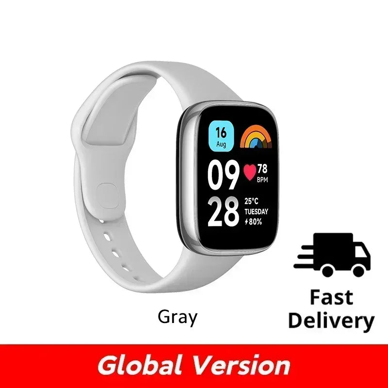 Montre Redmi 3 Xiaomi active écran LCD 1,83'' moniteur d'oxygène sanguin, fréquence cardiaque, Bluetooth, Appel vocal 100+ et Mode sport