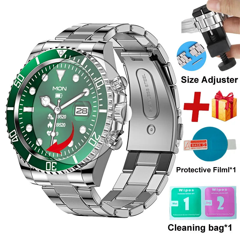Montre-bracelet connectée Smartwatch pour hommes et femmes AW12 fitness sports étanches bande d'acier