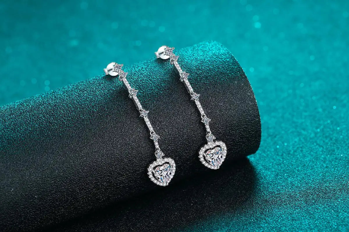 Boucles d'oreilles en or 18 carats pour femmes, long pompon, sac d'amour, douces plaquées platine PT950