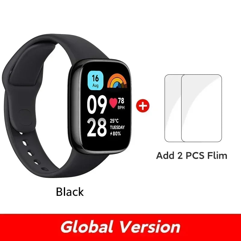 Montre Redmi 3 Xiaomi active écran LCD 1,83'' moniteur d'oxygène sanguin, fréquence cardiaque, Bluetooth, Appel vocal 100+ et Mode sport