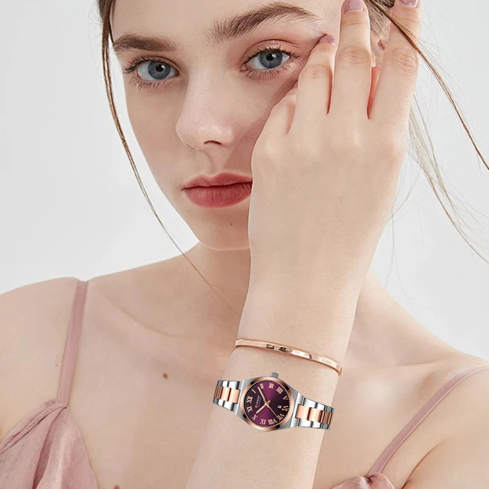 Montres de luxe en acier inoxydable Quartz pour femmes