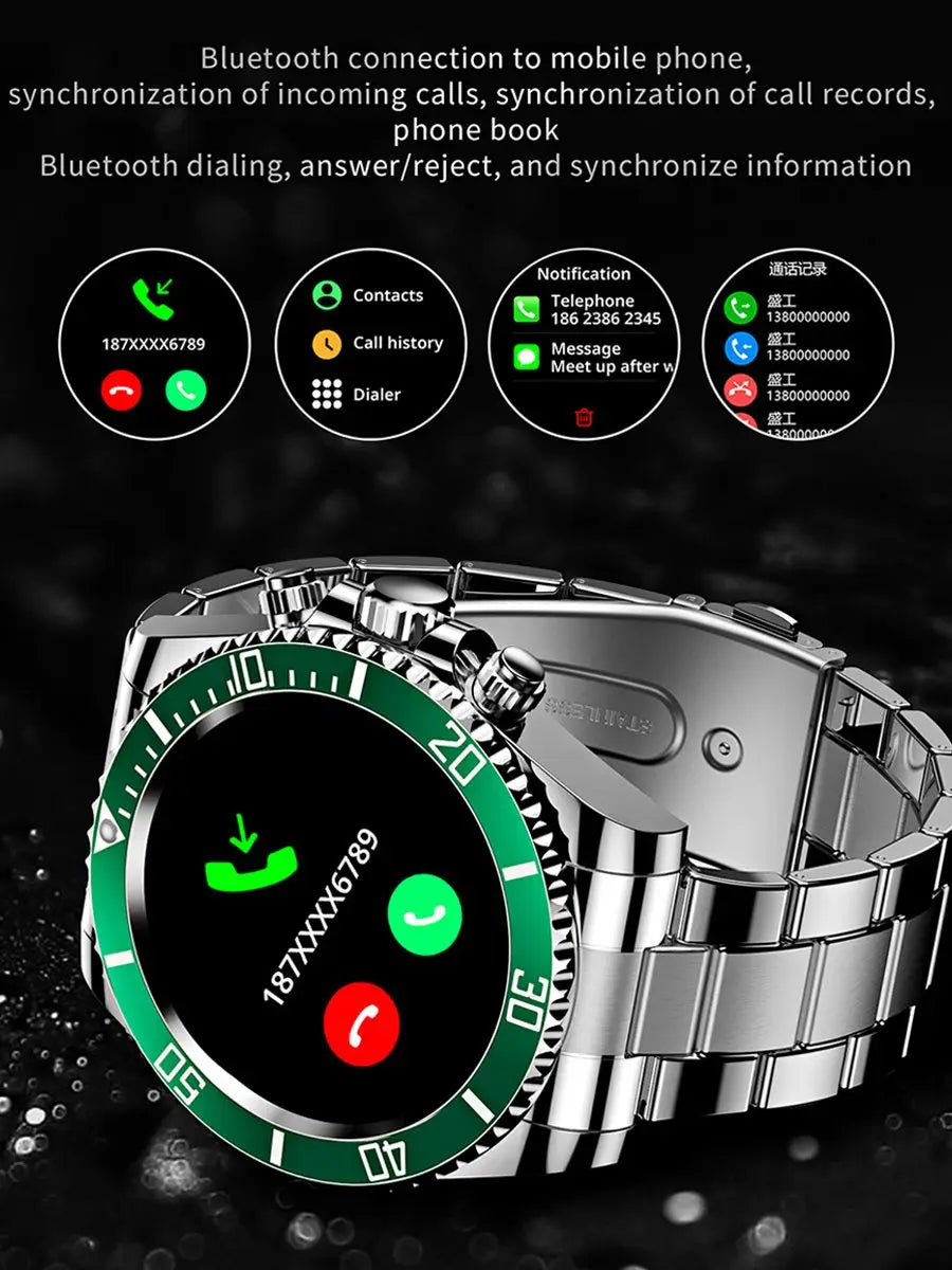 Montre-bracelet connectée Smartwatch pour hommes et femmes AW12 fitness sports étanches bande d'acier