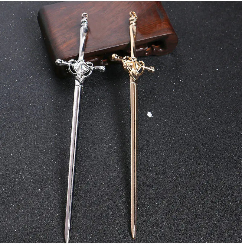 Pinces en mode punk ancienne épée épingle à cheveux pour femmes rétro fille coiffure cheveux plat