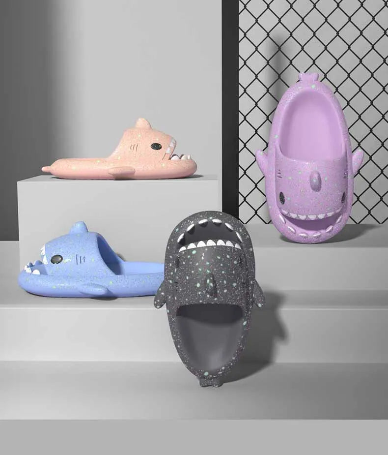 Pantoufles hommes et femmes à semelles épaisses antidérapantes lumineuses, pour salle de bain et l'extérieur
