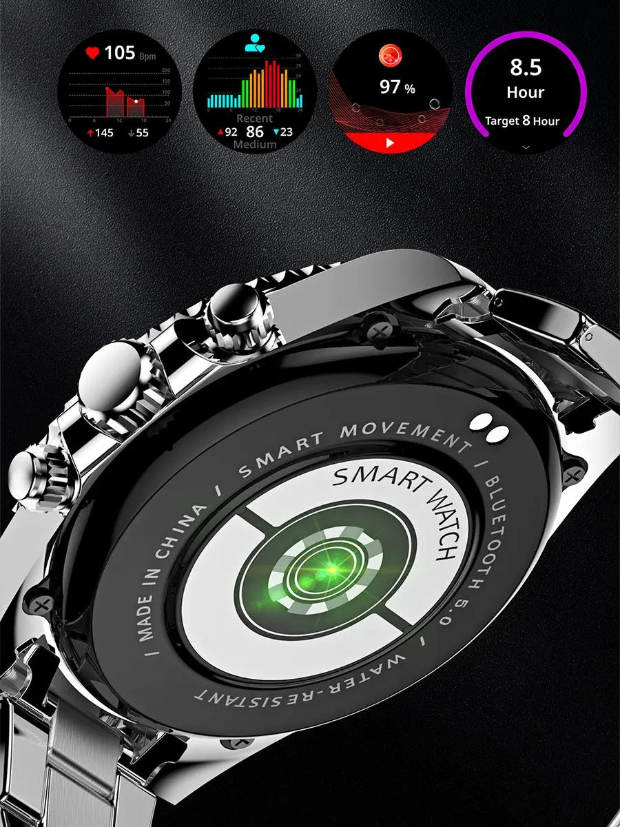 Montre-bracelet connectée Smartwatch pour hommes et femmes AW12 fitness sports étanches bande d'acier