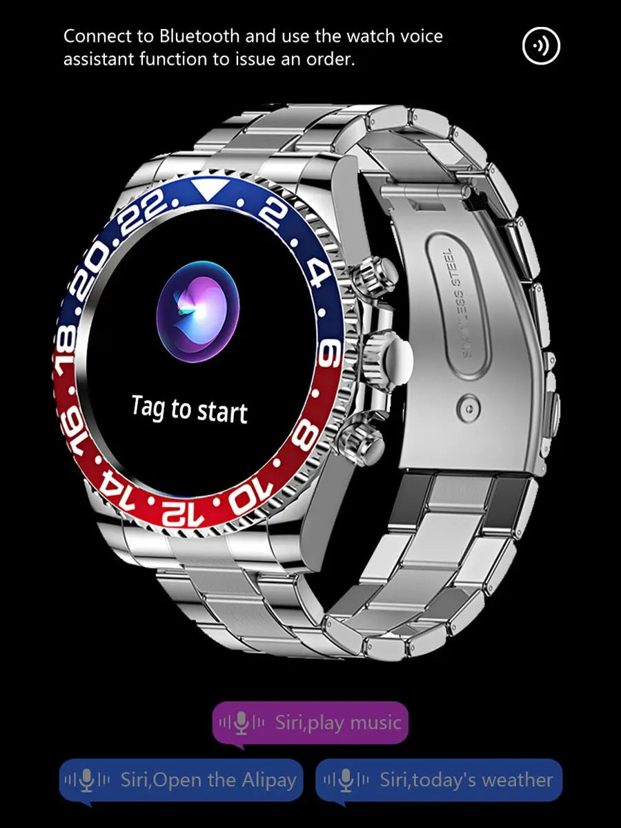 Montre-bracelet connectée Smartwatch pour hommes et femmes AW12 fitness sports étanches bande d'acier