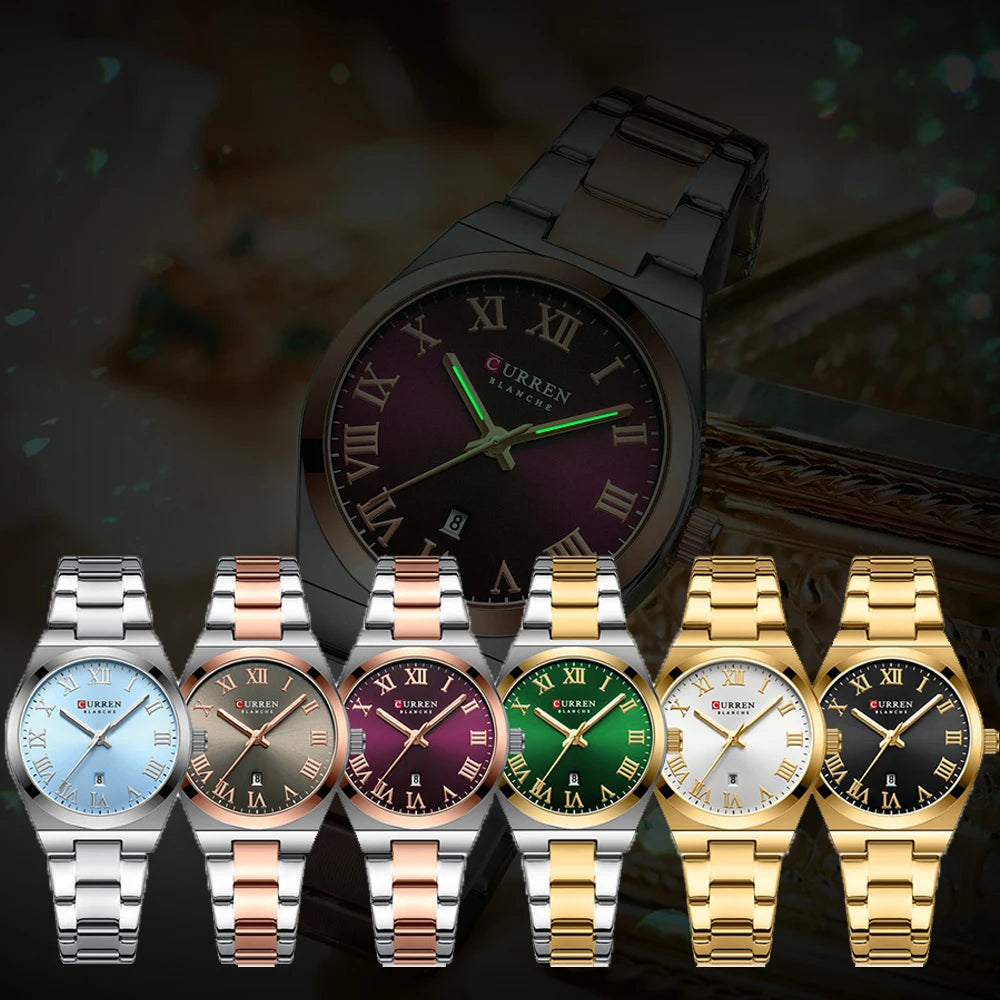 Montres de luxe en acier inoxydable Quartz pour femmes
