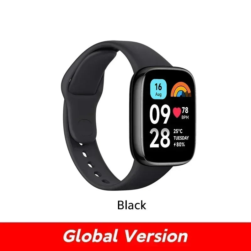 Montre Redmi 3 Xiaomi active écran LCD 1,83'' moniteur d'oxygène sanguin, fréquence cardiaque, Bluetooth, Appel vocal 100+ et Mode sport