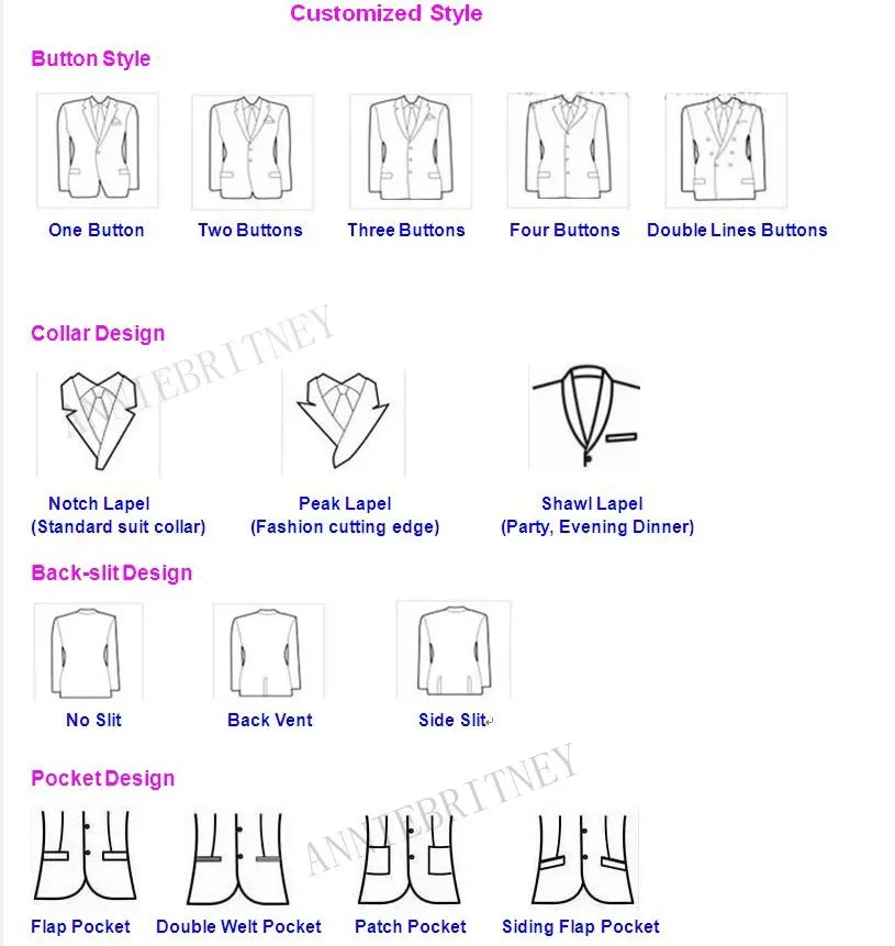 Costume haute qualité personnalisé 2 pièces Homme