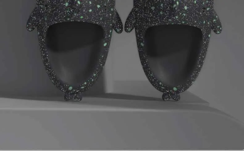 Pantoufles hommes et femmes à semelles épaisses antidérapantes lumineuses, pour salle de bain et l'extérieur