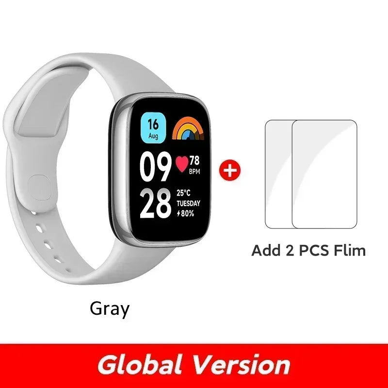 Montre Redmi 3 Xiaomi active écran LCD 1,83'' moniteur d'oxygène sanguin, fréquence cardiaque, Bluetooth, Appel vocal 100+ et Mode sport