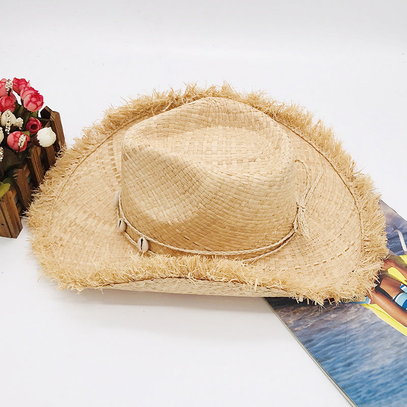 Chapeau de cowboy occidental pour la plage, protection solaire (Western Cowboy Hat Beach Shading Sunscreen)