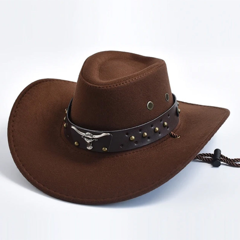 Chapeau artificiel Suede ( Western Cowboy Hat Retro Large Edge Gentleman Jazz)