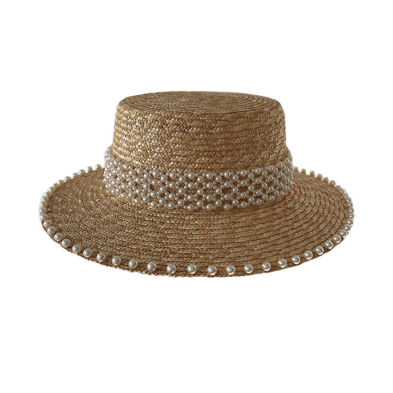 Chapeau de soleil à la mode pour femme, style plat