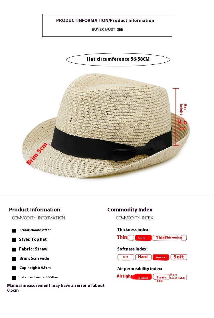 Chapeau de paille de protection solaire d'été à la mode décontractée