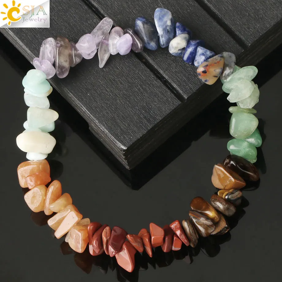 Bracelet Reiki en perles de pierres précieuses naturelles 7 carats femmes et filles 2023