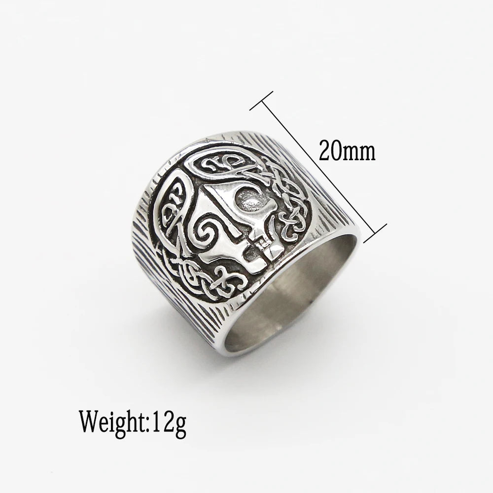 Bague vintage nordique mythique déesse Hel pour homme Viking Hera Runes en acier inoxydable bague amulette celtique bijoux païens