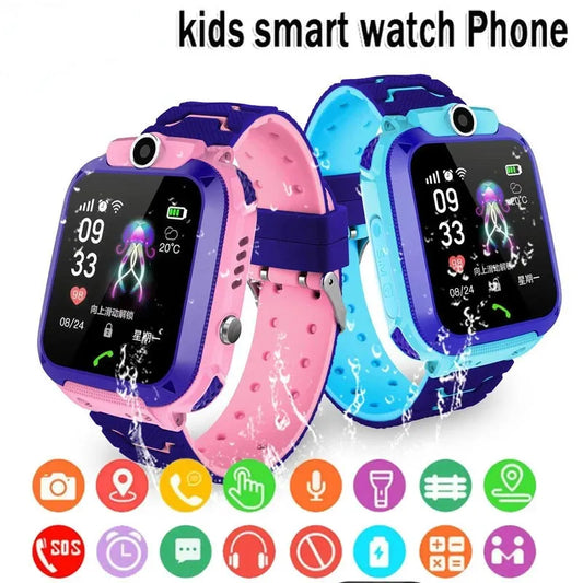 Montre intelligente munie de téléphone pour enfants photo étanche SOS  réglage carte SIM