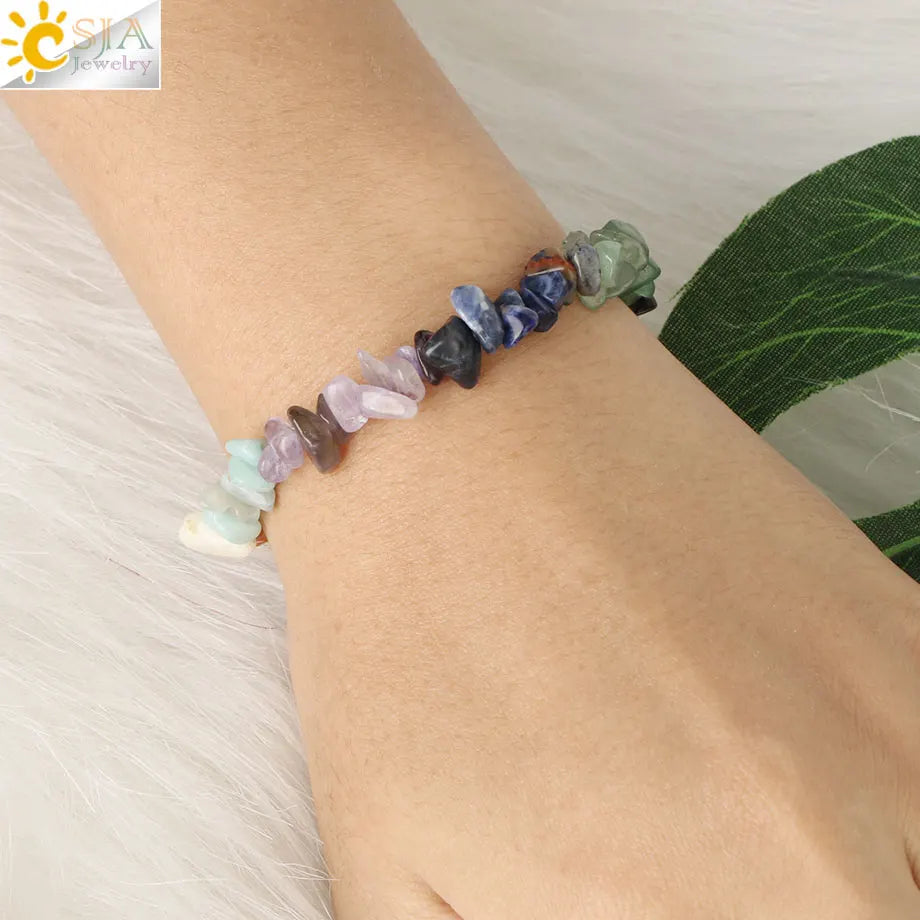 Bracelet Reiki en perles de pierres précieuses naturelles 7 carats femmes et filles 2023