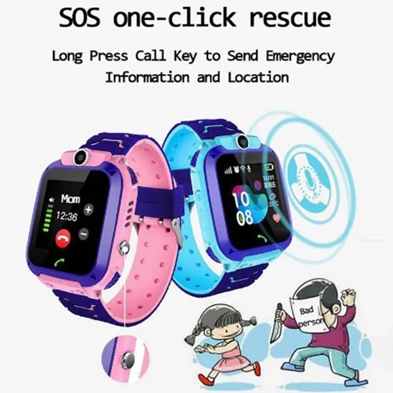 Montre intelligente munie de téléphone pour enfants photo étanche SOS  réglage carte SIM