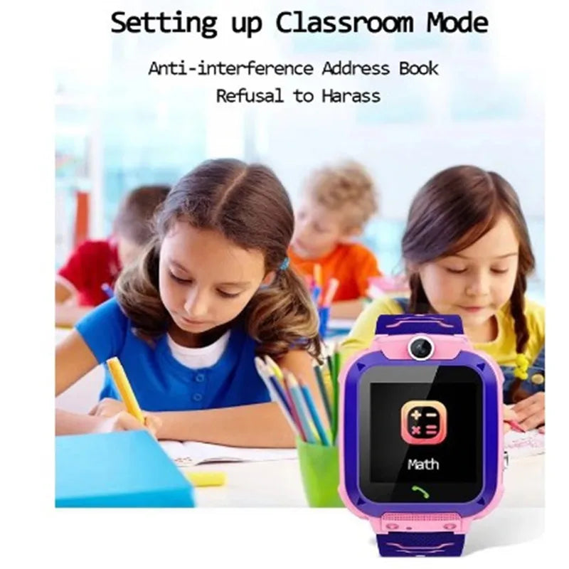 Montre intelligente munie de téléphone pour enfants photo étanche SOS  réglage carte SIM