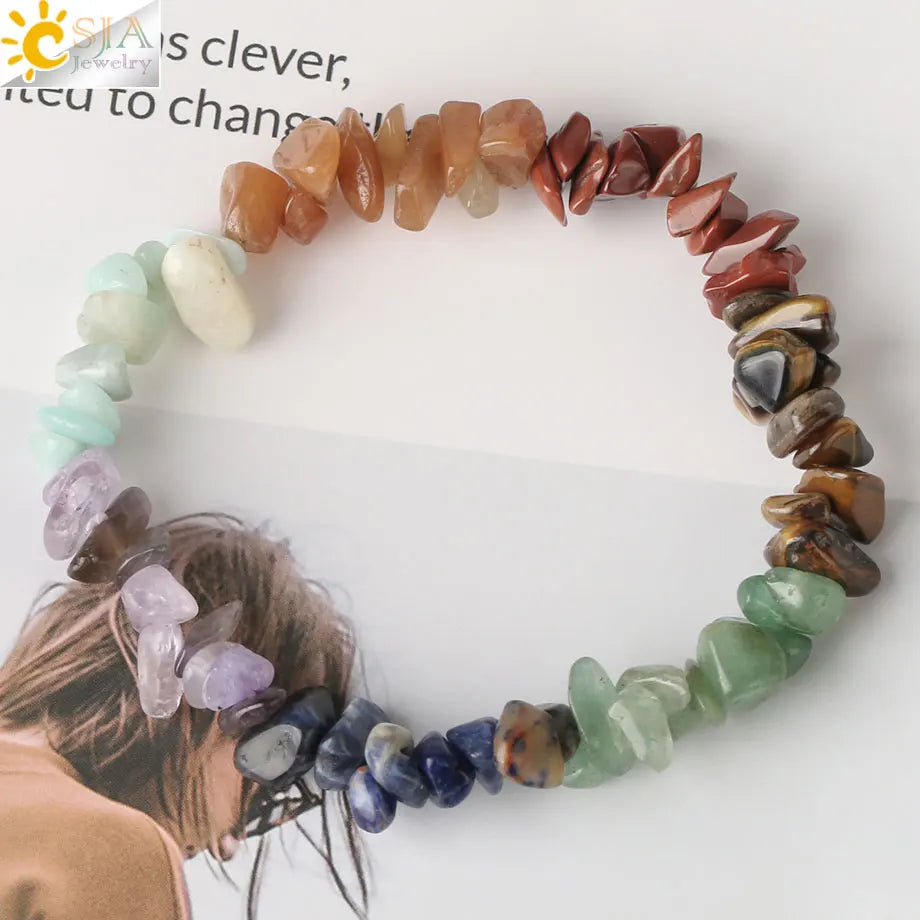 Bracelet Reiki en perles de pierres précieuses naturelles 7 carats femmes et filles 2023